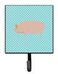 Welsh Pig Blue Check Leash or Key Holder Wall Hooks, Key Hooks Holder, Coat Rack Wall Mount, Coat Hooks, Hooks for Hanging Keys, Towels, Aprons, Leashes