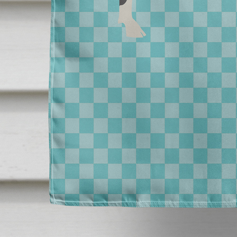 Hampshire Pig Blue Check House Flag 28x40 Porch Sleeve Pole Decorative Outside Yard Banner Artwork Wall Hanging, Polyester