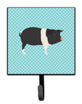 Hampshire Pig Blue Check Leash or Key Holder Wall Hooks, Key Hooks Holder, Coat Rack Wall Mount, Coat Hooks, Hooks for Hanging Keys, Towels, Aprons, Leashes