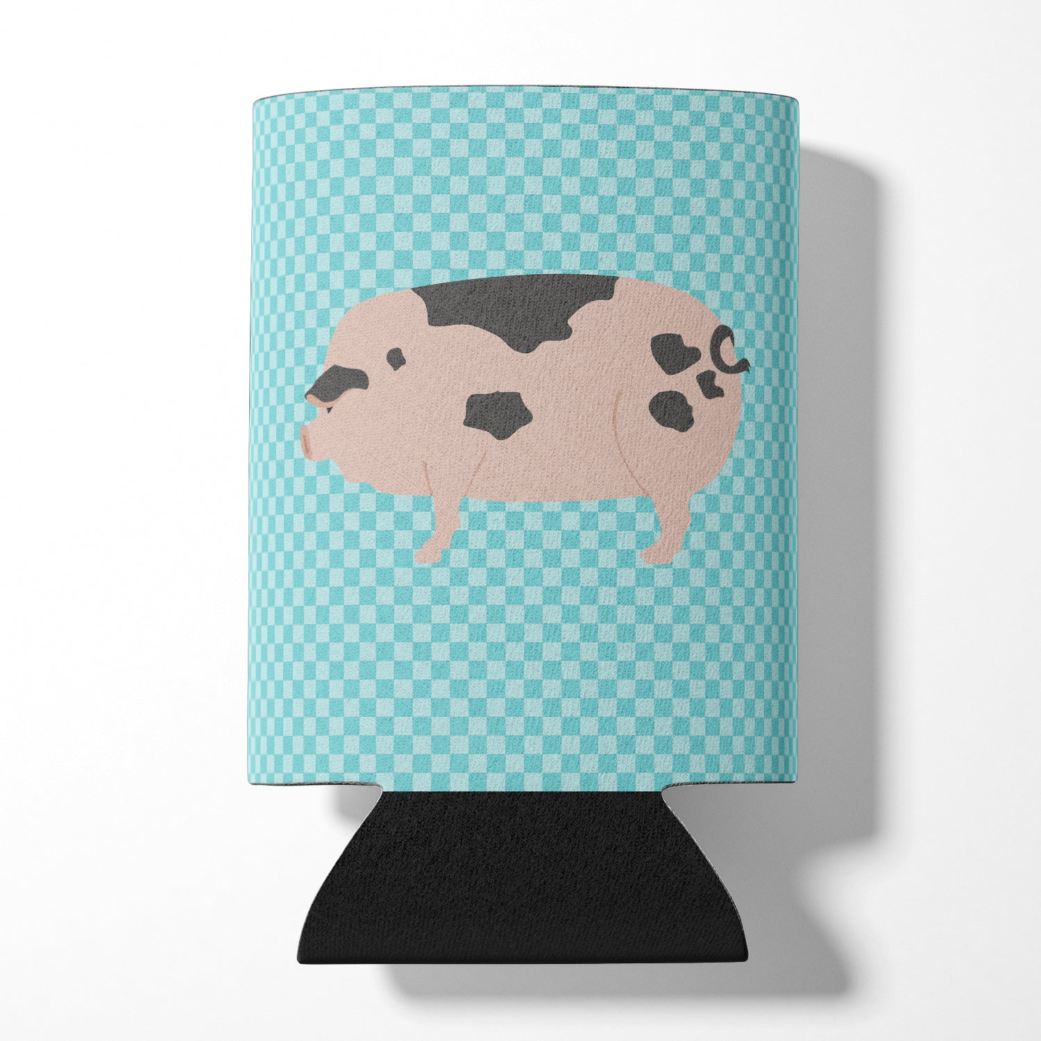 Gloucester Old Spot Pig Blue Check Can or Bottle Hugger Cooler Sleeve for Standard 12 oz Cans, Insulated Foam Beer & Soda Can Hugger Reusable
