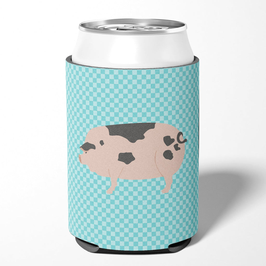 Gloucester Old Spot Pig Blue Check Can or Bottle Hugger Cooler Sleeve for Standard 12 oz Cans, Insulated Foam Beer & Soda Can Hugger Reusable