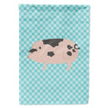 Gloucester Old Spot Pig Blue Check House Flag 28x40 Porch Sleeve Pole Decorative Outside Yard Banner Artwork Wall Hanging, Polyester