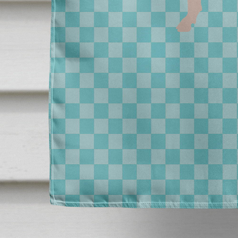 Gloucester Old Spot Pig Blue Check House Flag 28x40 Porch Sleeve Pole Decorative Outside Yard Banner Artwork Wall Hanging, Polyester