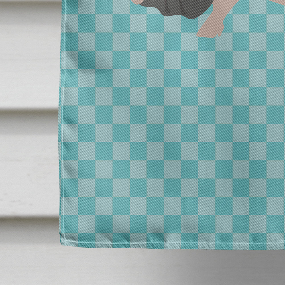 Vietnamese Pot-Bellied Pig Blue Check House Flag 28x40 Porch Sleeve Pole Decorative Outside Yard Banner Artwork Wall Hanging, Polyester