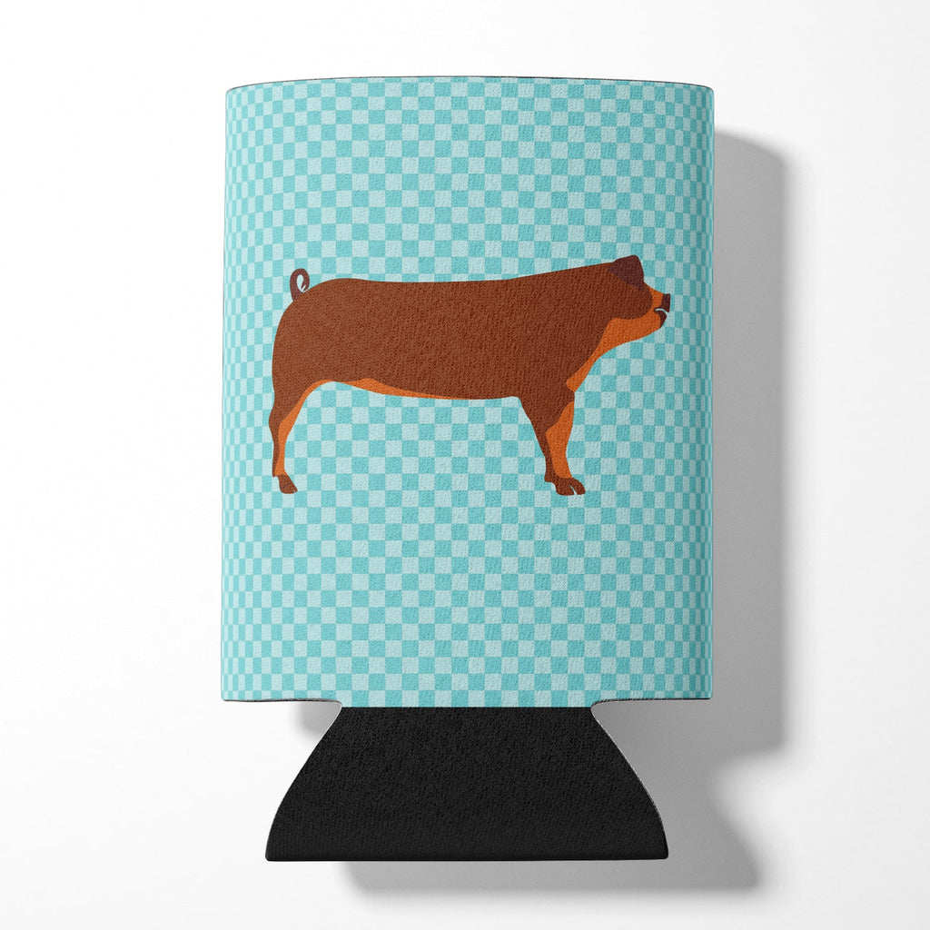 Duroc Pig Blue Check Can or Bottle Hugger Cooler Sleeve for Standard 12 oz Cans, Insulated Foam Beer & Soda Can Hugger Reusable