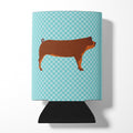 Duroc Pig Blue Check Can or Bottle Hugger Cooler Sleeve for Standard 12 oz Cans, Insulated Foam Beer & Soda Can Hugger Reusable