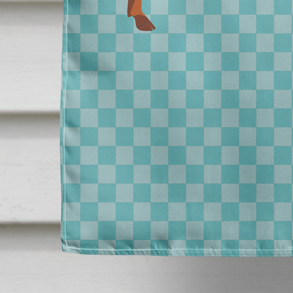 Duroc Pig Blue Check House Flag 28x40 Porch Sleeve Pole Decorative Outside Yard Banner Artwork Wall Hanging, Polyester