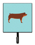 Duroc Pig Blue Check Leash or Key Holder Wall Hooks, Key Hooks Holder, Coat Rack Wall Mount, Coat Hooks, Hooks for Hanging Keys, Towels, Aprons, Leashes