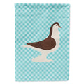 Large Pigeon Blue Check House Flag 28x40 Porch Sleeve Pole Decorative Outside Yard Banner Artwork Wall Hanging, Polyester
