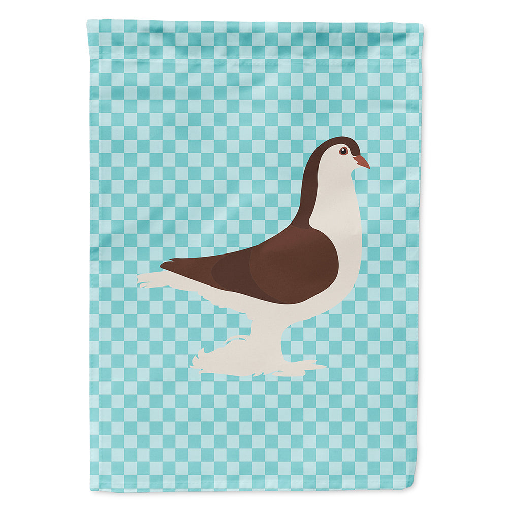 Large Pigeon Blue Check House Flag 28x40 Porch Sleeve Pole Decorative Outside Yard Banner Artwork Wall Hanging, Polyester