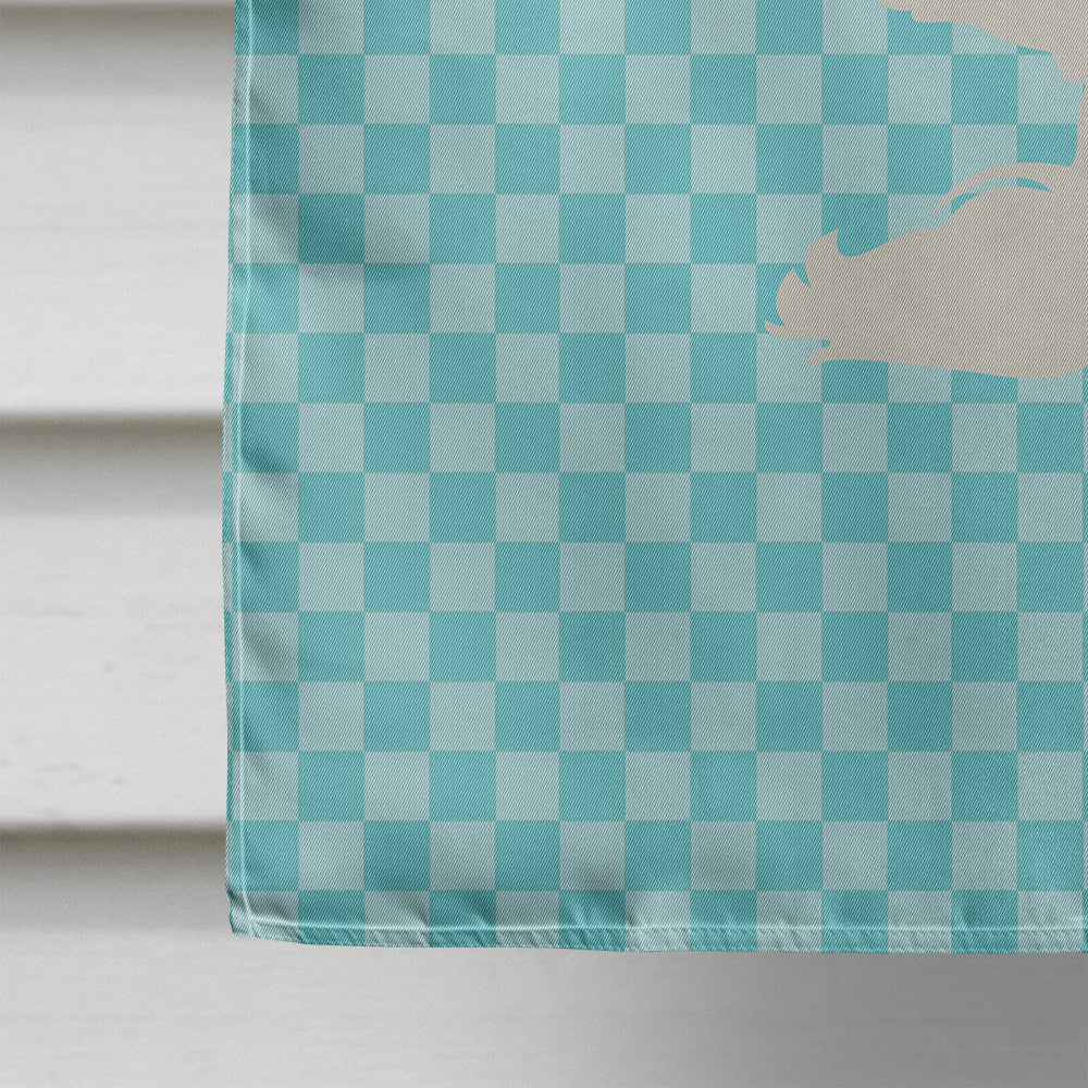 Large Pigeon Blue Check House Flag 28x40 Porch Sleeve Pole Decorative Outside Yard Banner Artwork Wall Hanging, Polyester