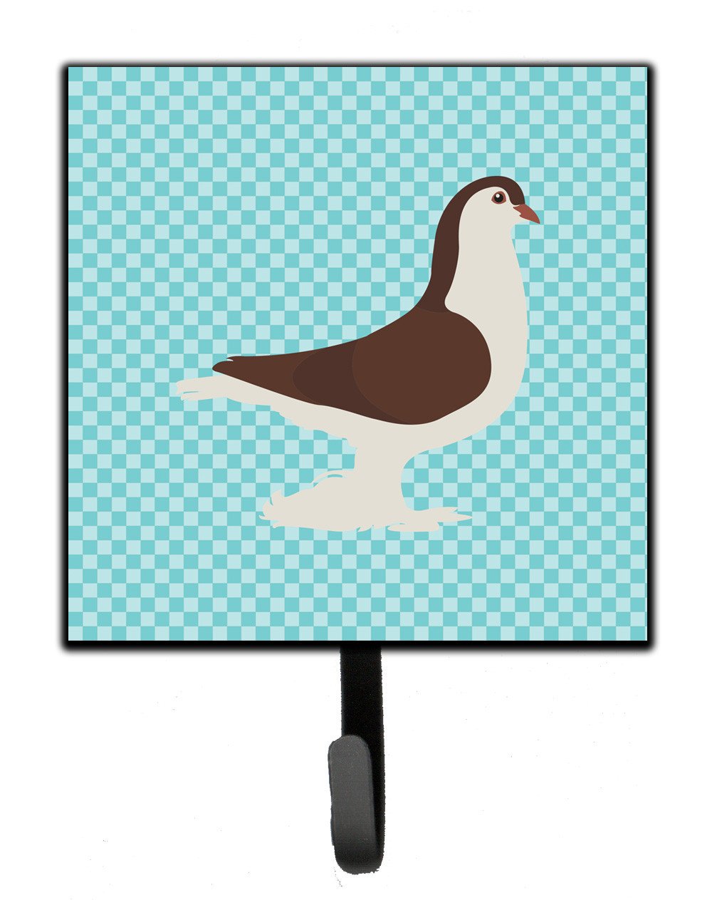 Large Pigeon Blue Check Leash or Key Holder Wall Hooks, Key Hooks Holder, Coat Rack Wall Mount, Coat Hooks, Hooks for Hanging Keys, Towels, Aprons, Leashes