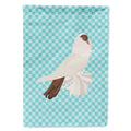 German Helmet Pigeon Blue Check House Flag 28x40 Porch Sleeve Pole Decorative Outside Yard Banner Artwork Wall Hanging, Polyester