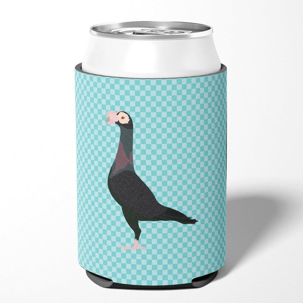 English Carrier Pigeon Blue Check Can or Bottle Hugger Cooler Sleeve for Standard 12 oz Cans, Insulated Foam Beer & Soda Can Hugger Reusable