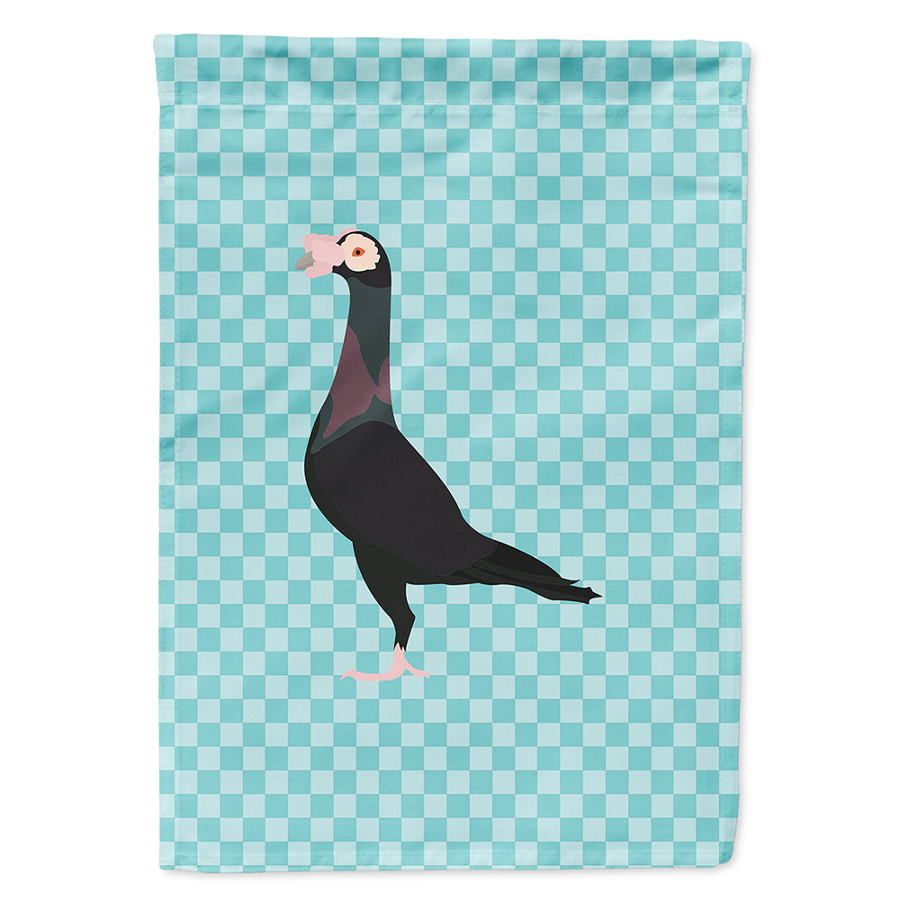 English Carrier Pigeon Blue Check House Flag 28x40 Porch Sleeve Pole Decorative Outside Yard Banner Artwork Wall Hanging, Polyester