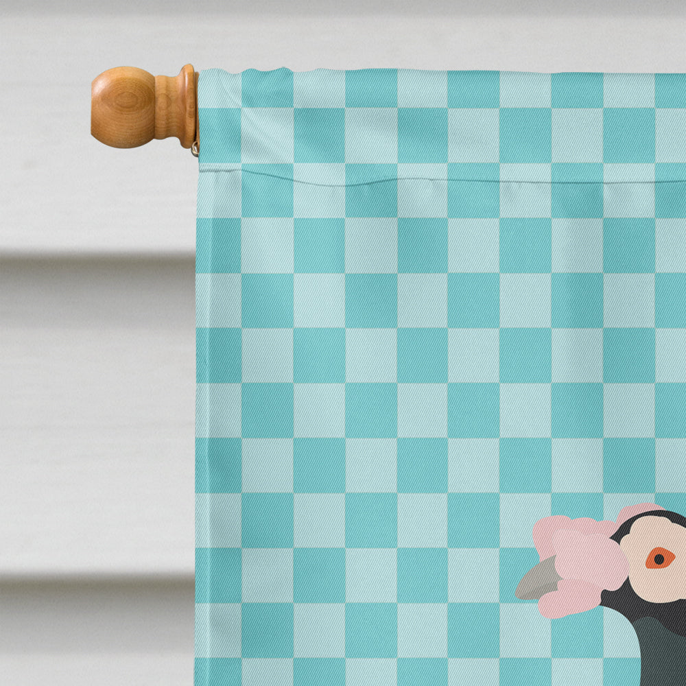 English Carrier Pigeon Blue Check House Flag 28x40 Porch Sleeve Pole Decorative Outside Yard Banner Artwork Wall Hanging, Polyester