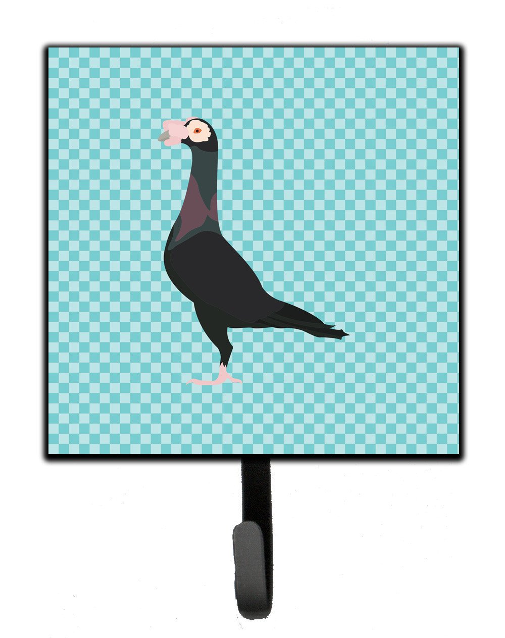 English Carrier Pigeon Blue Check Leash or Key Holder Wall Hooks, Key Hooks Holder, Coat Rack Wall Mount, Coat Hooks, Hooks for Hanging Keys, Towels, Aprons, Leashes
