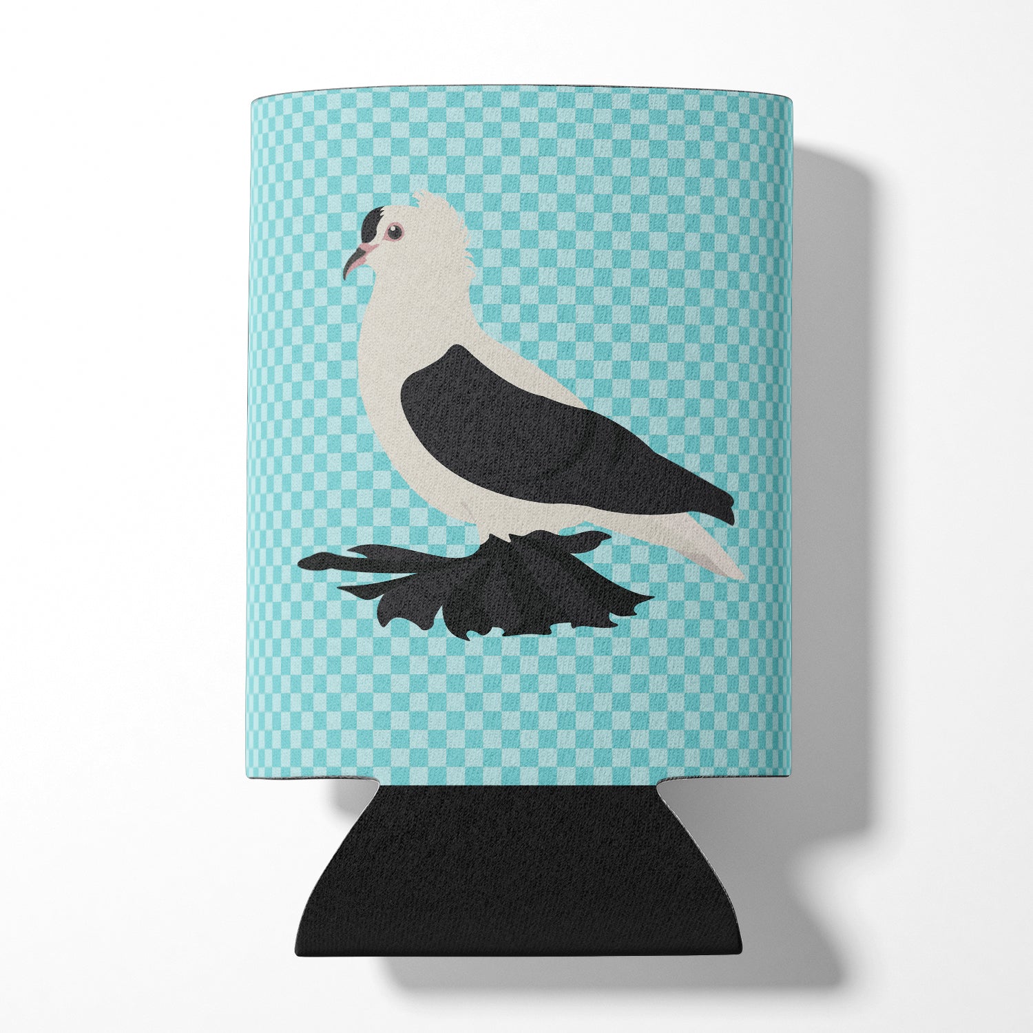 Saxon Fairy Swallow Pigeon Blue Check Can or Bottle Hugger Cooler Sleeve for Standard 12 oz Cans, Insulated Foam Beer & Soda Can Hugger Reusable