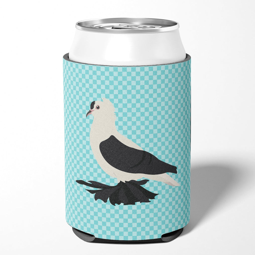 Saxon Fairy Swallow Pigeon Blue Check Can or Bottle Hugger Cooler Sleeve for Standard 12 oz Cans, Insulated Foam Beer & Soda Can Hugger Reusable
