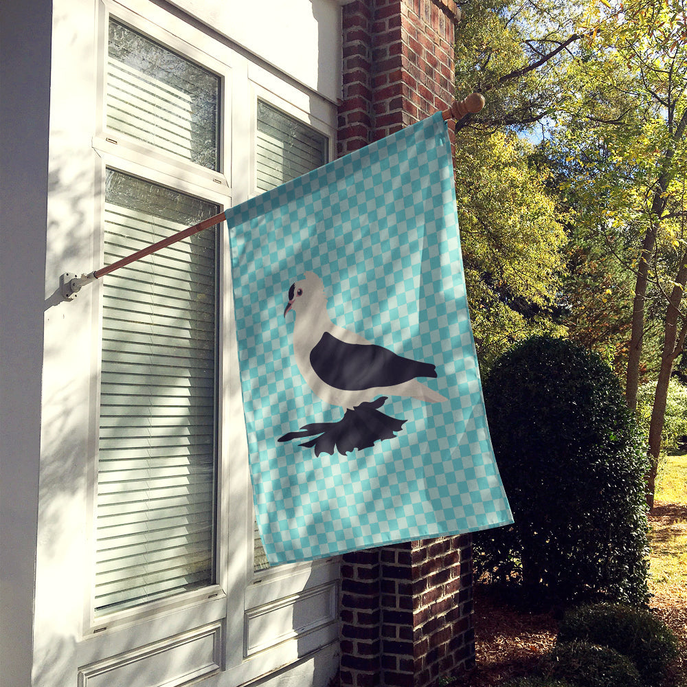Saxon Fairy Swallow Pigeon Blue Check House Flag 28x40 Porch Sleeve Pole Decorative Outside Yard Banner Artwork Wall Hanging, Polyester