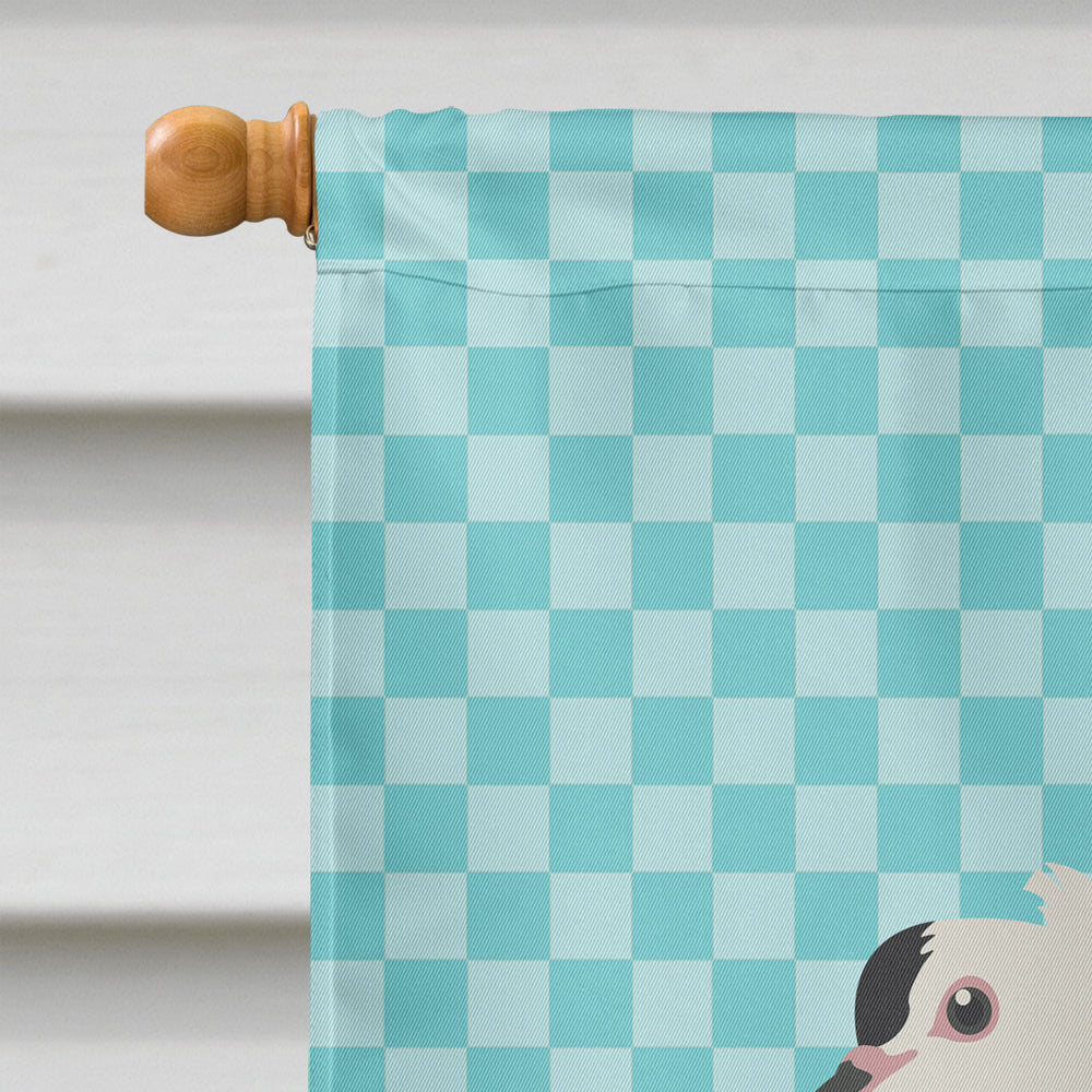 Saxon Fairy Swallow Pigeon Blue Check House Flag 28x40 Porch Sleeve Pole Decorative Outside Yard Banner Artwork Wall Hanging, Polyester