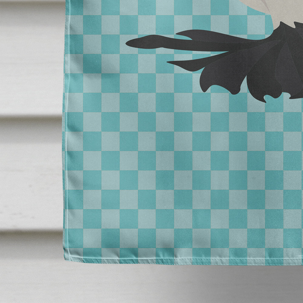 Saxon Fairy Swallow Pigeon Blue Check House Flag 28x40 Porch Sleeve Pole Decorative Outside Yard Banner Artwork Wall Hanging, Polyester