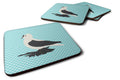 Saxon Fairy Swallow Pigeon Blue Check Foam Coasters Set of 4 Cup Coasters for Indoor Outdoor, Tabletop Protection, Anti Slip, Mouse pad Material