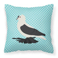 Saxon Fairy Swallow Pigeon Blue Check Decorative Throw Pillow 18x18 Indoor Outdoor Accent Cushion, Fabric Cover with Insert for Sofa, Bed, Porch & Living Room