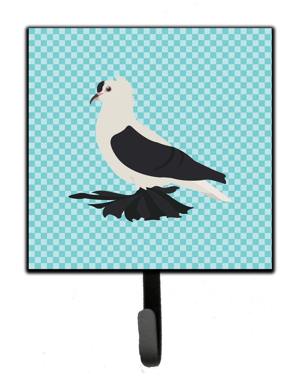 Saxon Fairy Swallow Pigeon Blue Check Leash or Key Holder Wall Hooks, Key Hooks Holder, Coat Rack Wall Mount, Coat Hooks, Hooks for Hanging Keys, Towels, Aprons, Leashes