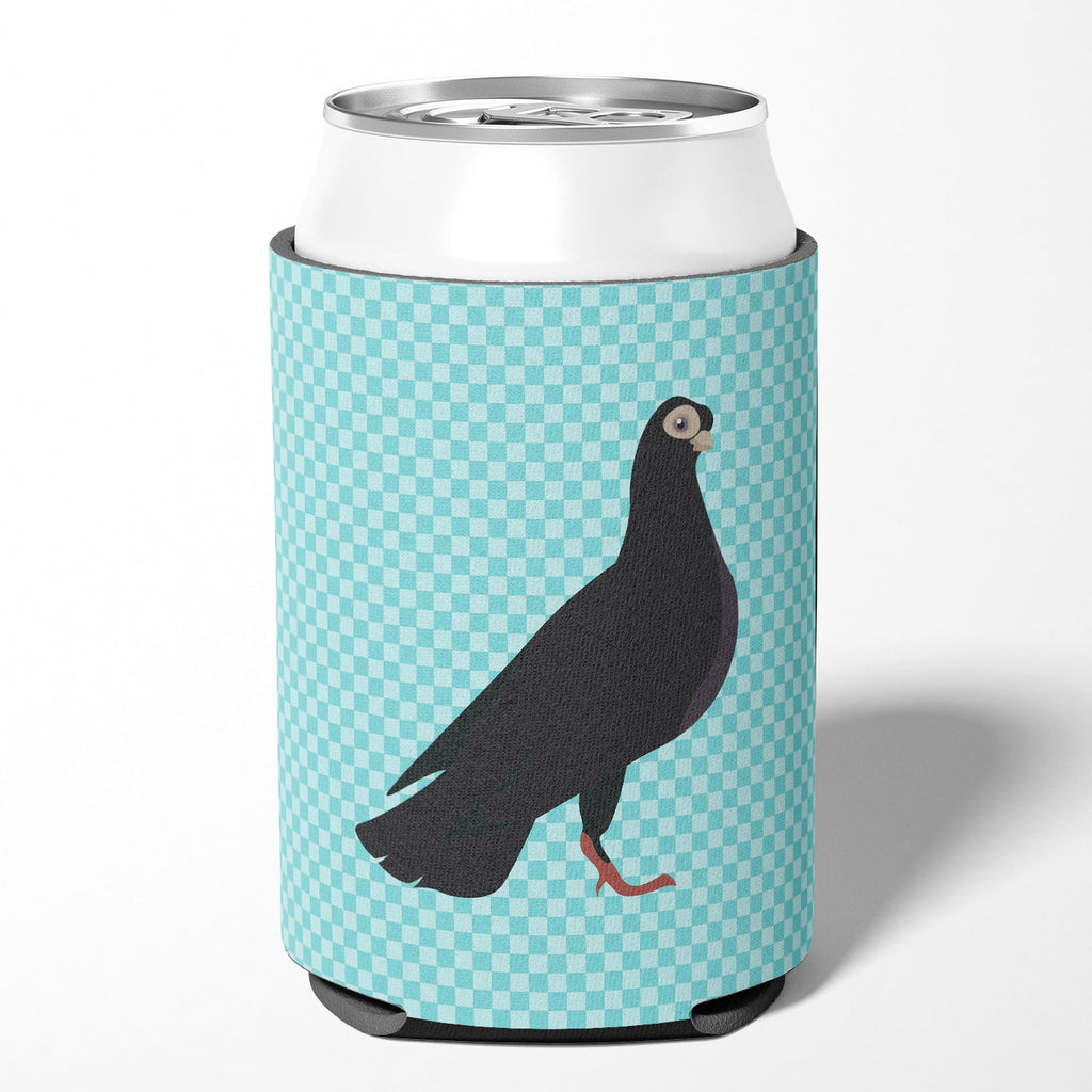 Budapest Highflyer Pigeon Blue Check Can or Bottle Hugger Cooler Sleeve for Standard 12 oz Cans, Insulated Foam Beer & Soda Can Hugger Reusable