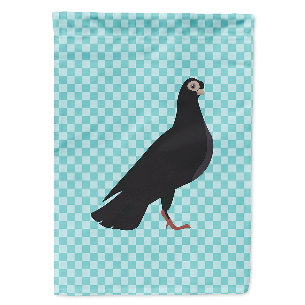 Budapest Highflyer Pigeon Blue Check House Flag 28x40 Porch Sleeve Pole Decorative Outside Yard Banner Artwork Wall Hanging, Polyester