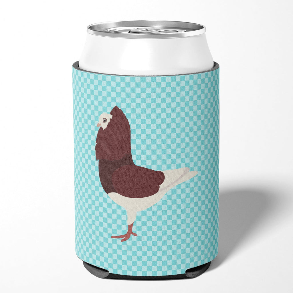 Capuchin Red Pigeon Blue Check Can or Bottle Hugger Cooler Sleeve for Standard 12 oz Cans, Insulated Foam Beer & Soda Can Hugger Reusable