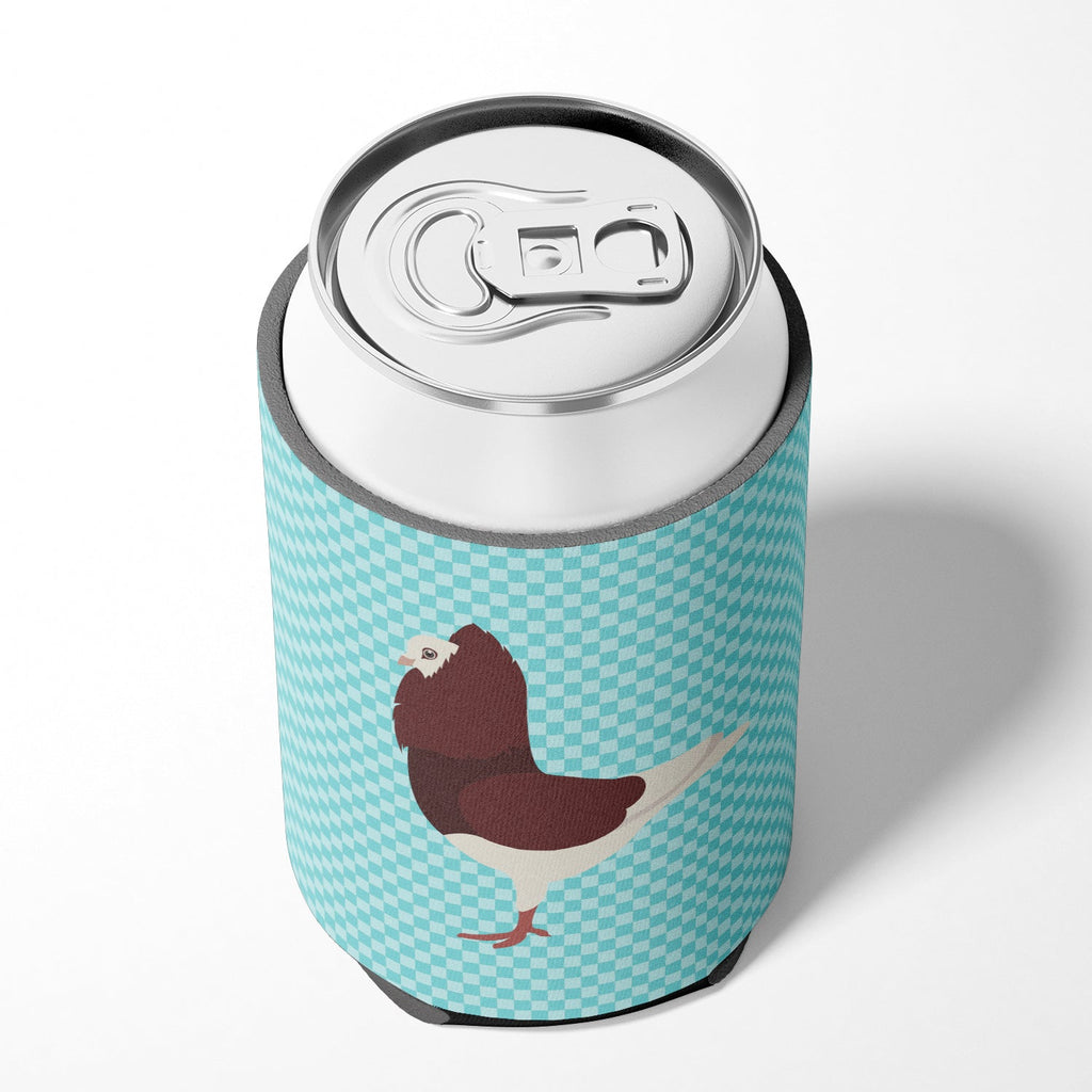 Capuchin Red Pigeon Blue Check Can or Bottle Hugger Cooler Sleeve for Standard 12 oz Cans, Insulated Foam Beer & Soda Can Hugger Reusable