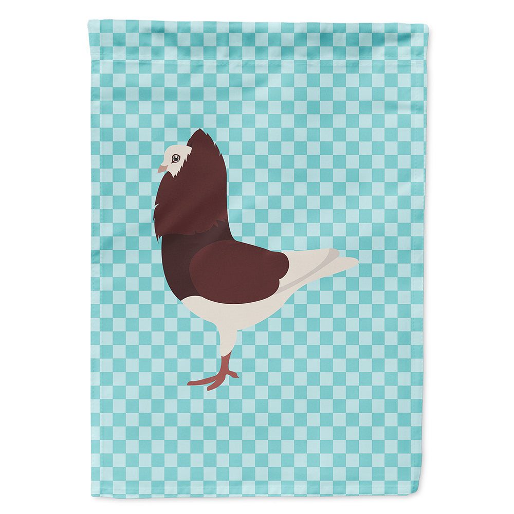 Capuchin Red Pigeon Blue Check House Flag 28x40 Porch Sleeve Pole Decorative Outside Yard Banner Artwork Wall Hanging, Polyester