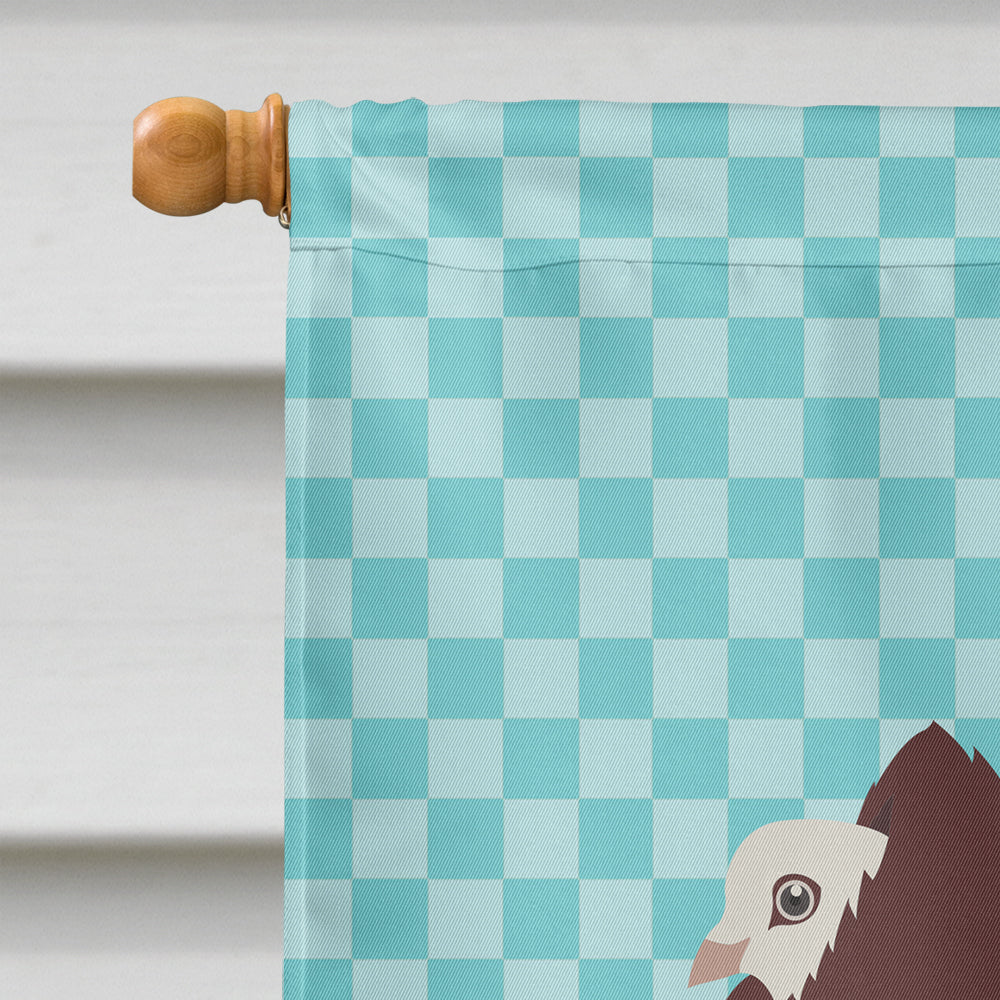 Capuchin Red Pigeon Blue Check House Flag 28x40 Porch Sleeve Pole Decorative Outside Yard Banner Artwork Wall Hanging, Polyester