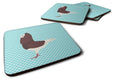 Capuchin Red Pigeon Blue Check Foam Coasters Set of 4 Cup Coasters for Indoor Outdoor, Tabletop Protection, Anti Slip, Mouse pad Material