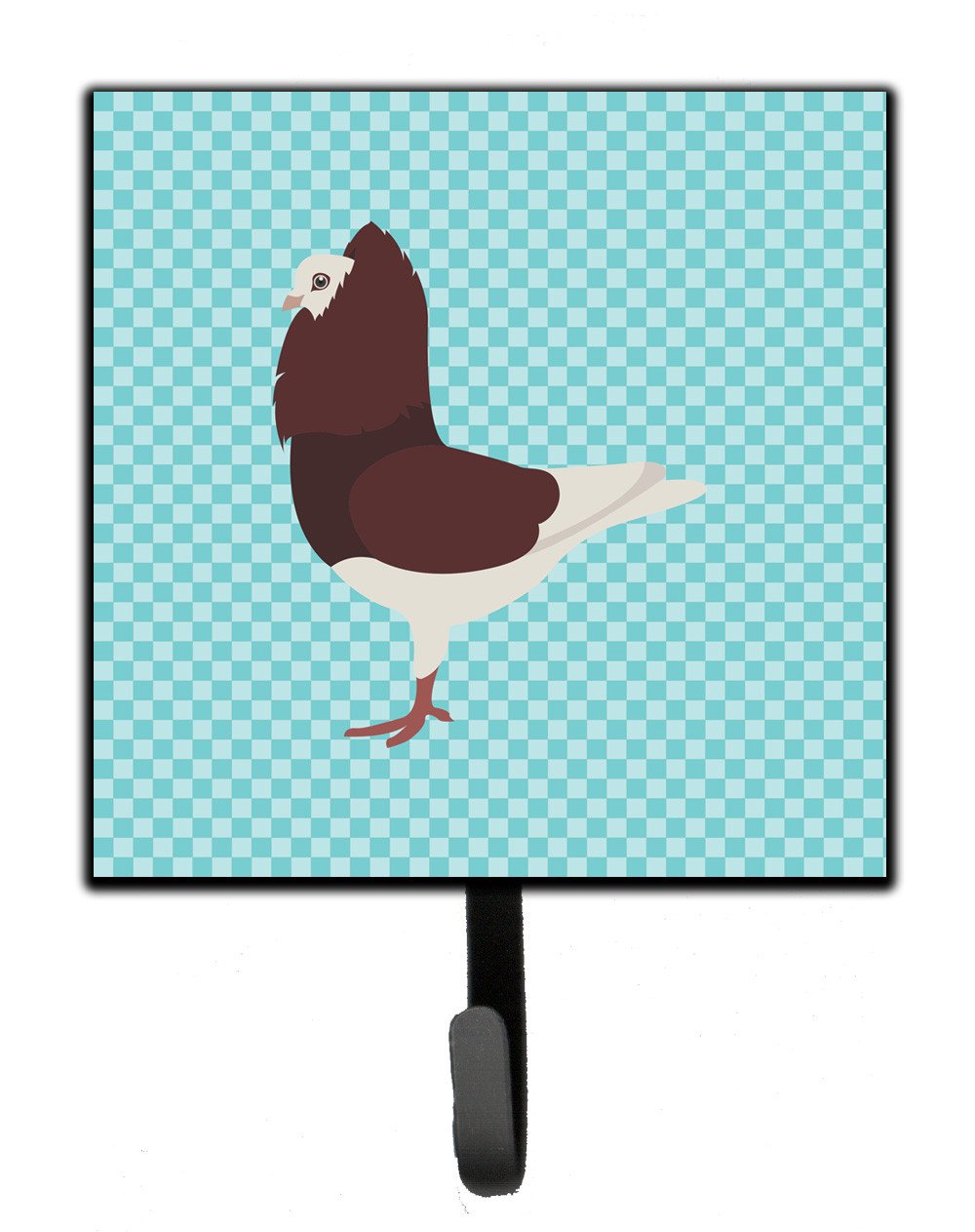 Capuchin Red Pigeon Blue Check Leash or Key Holder Wall Hooks, Key Hooks Holder, Coat Rack Wall Mount, Coat Hooks, Hooks for Hanging Keys, Towels, Aprons, Leashes