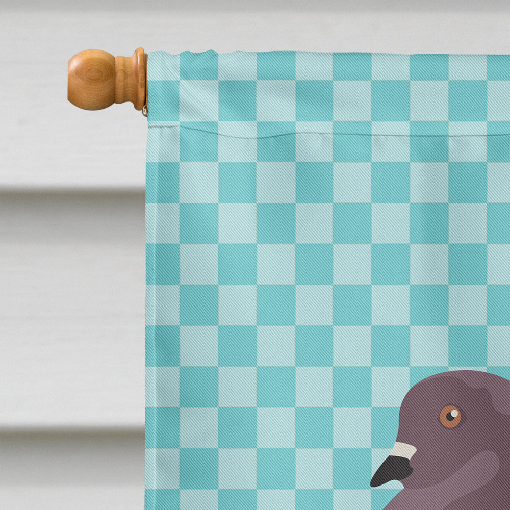 German Modena Pigeon Blue Check House Flag 28x40 Porch Sleeve Pole Decorative Outside Yard Banner Artwork Wall Hanging, Polyester