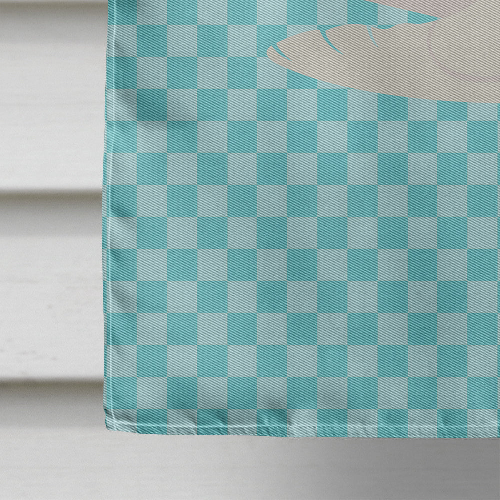 Silver Fantail Pigeon Blue Check House Flag 28x40 Porch Sleeve Pole Decorative Outside Yard Banner Artwork Wall Hanging, Polyester