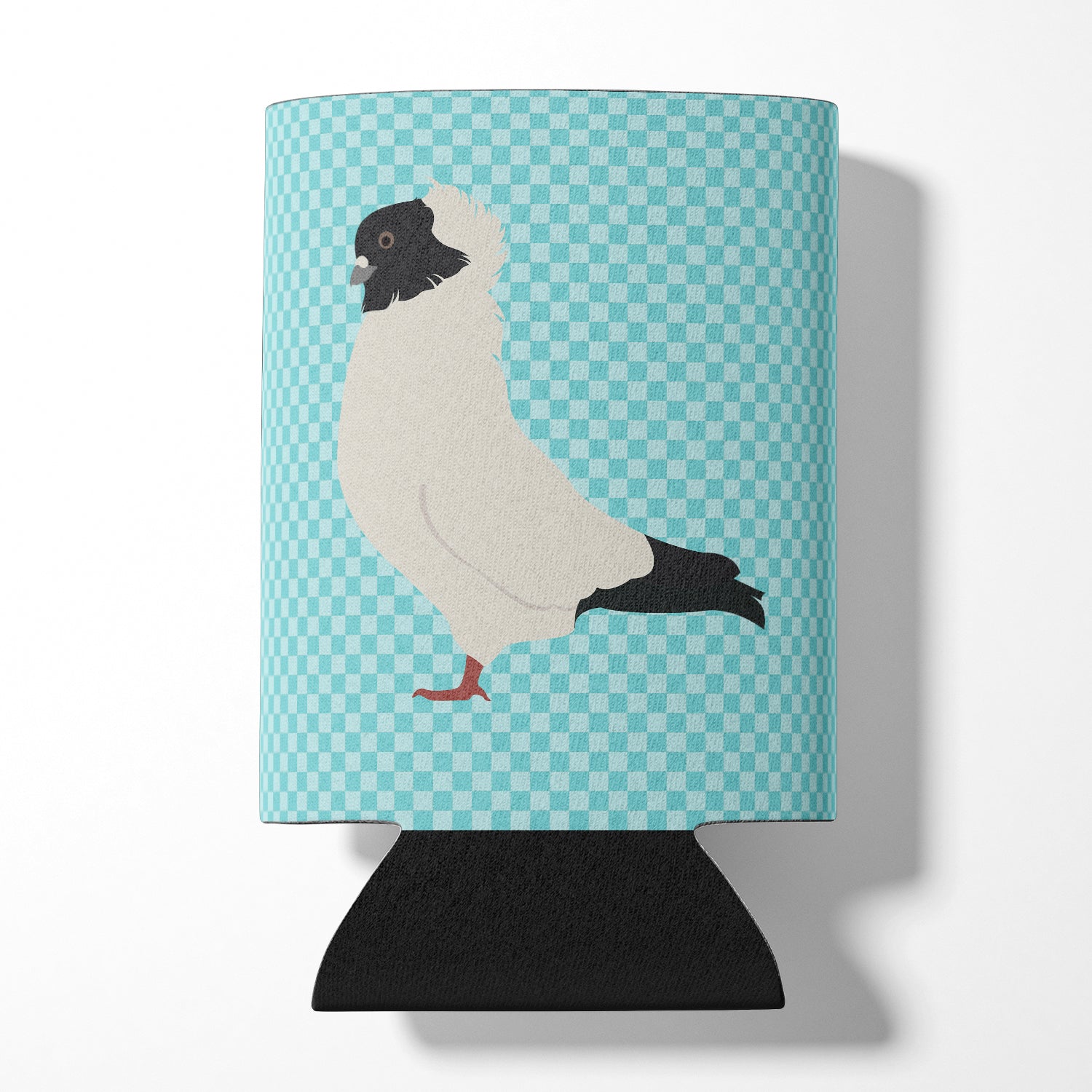 Nun Pigeon Blue Check Can or Bottle Hugger Cooler Sleeve for Standard 12 oz Cans, Insulated Foam Beer & Soda Can Hugger Reusable