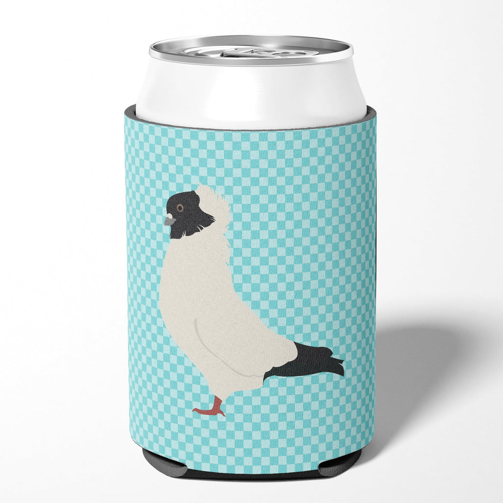 Nun Pigeon Blue Check Can or Bottle Hugger Cooler Sleeve for Standard 12 oz Cans, Insulated Foam Beer & Soda Can Hugger Reusable