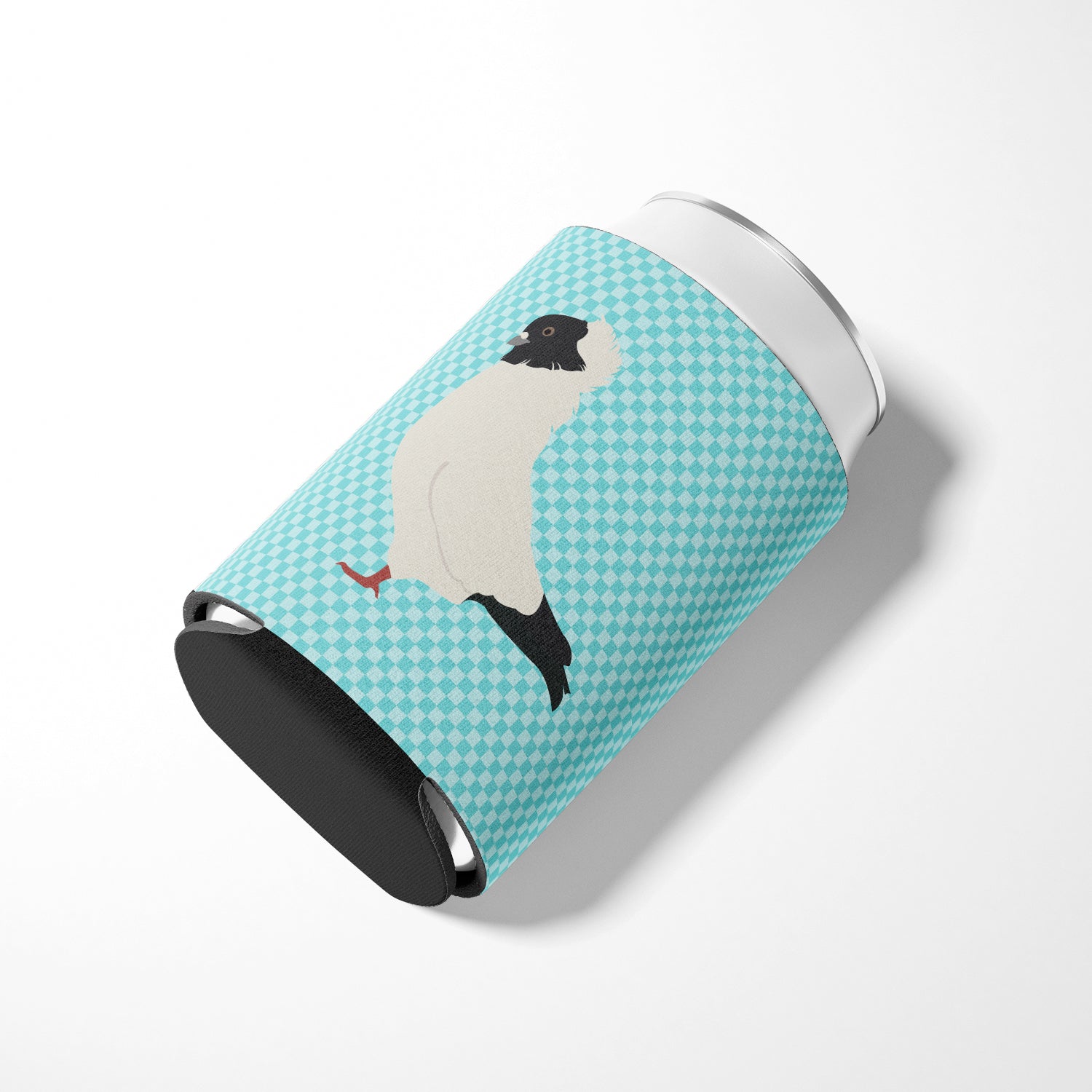 Nun Pigeon Blue Check Can or Bottle Hugger Cooler Sleeve for Standard 12 oz Cans, Insulated Foam Beer & Soda Can Hugger Reusable