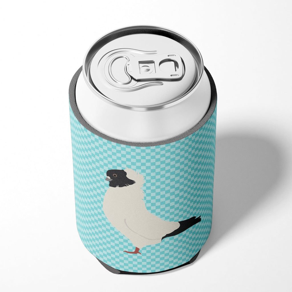 Nun Pigeon Blue Check Can or Bottle Hugger Cooler Sleeve for Standard 12 oz Cans, Insulated Foam Beer & Soda Can Hugger Reusable