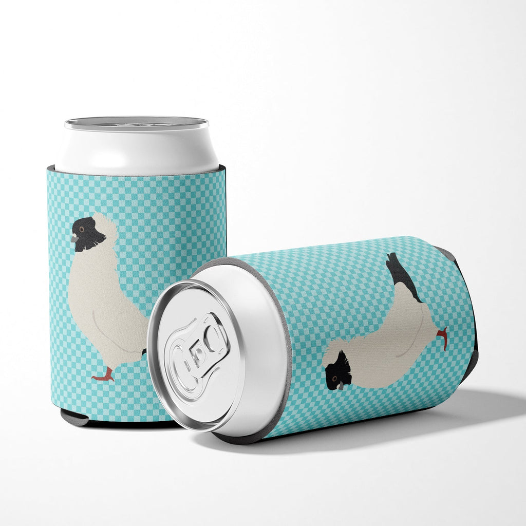 Nun Pigeon Blue Check Can or Bottle Hugger Cooler Sleeve for Standard 12 oz Cans, Insulated Foam Beer & Soda Can Hugger Reusable