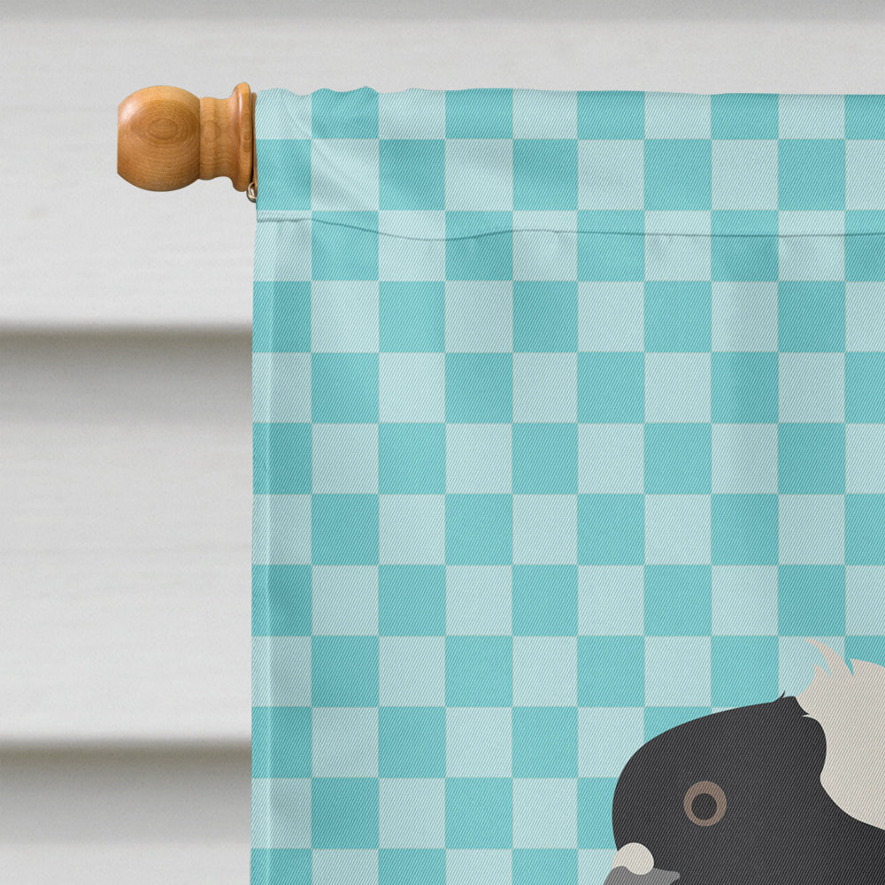 Nun Pigeon Blue Check House Flag 28x40 Porch Sleeve Pole Decorative Outside Yard Banner Artwork Wall Hanging, Polyester