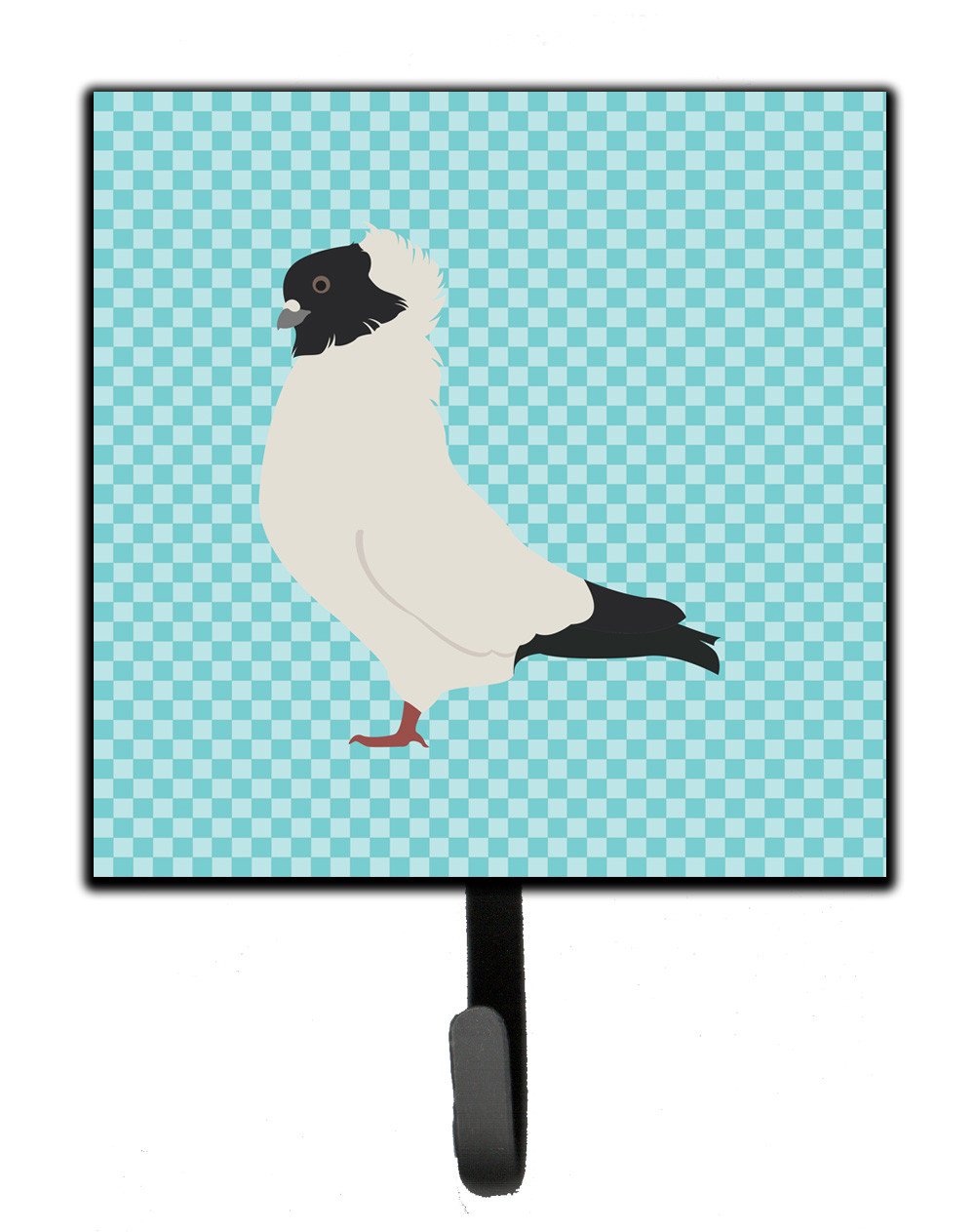 Nun Pigeon Blue Check Leash or Key Holder Wall Hooks, Key Hooks Holder, Coat Rack Wall Mount, Coat Hooks, Hooks for Hanging Keys, Towels, Aprons, Leashes
