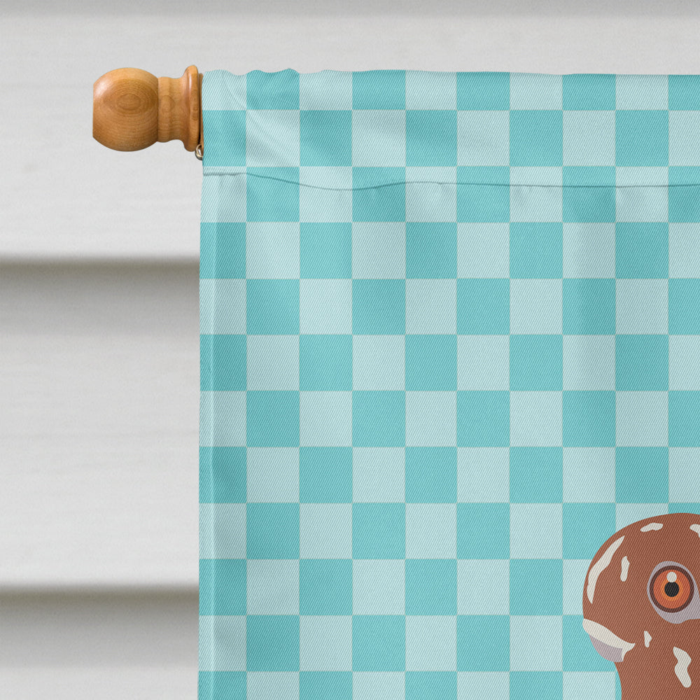 African Owl Pigeon Blue Check House Flag 28x40 Porch Sleeve Pole Decorative Outside Yard Banner Artwork Wall Hanging, Polyester