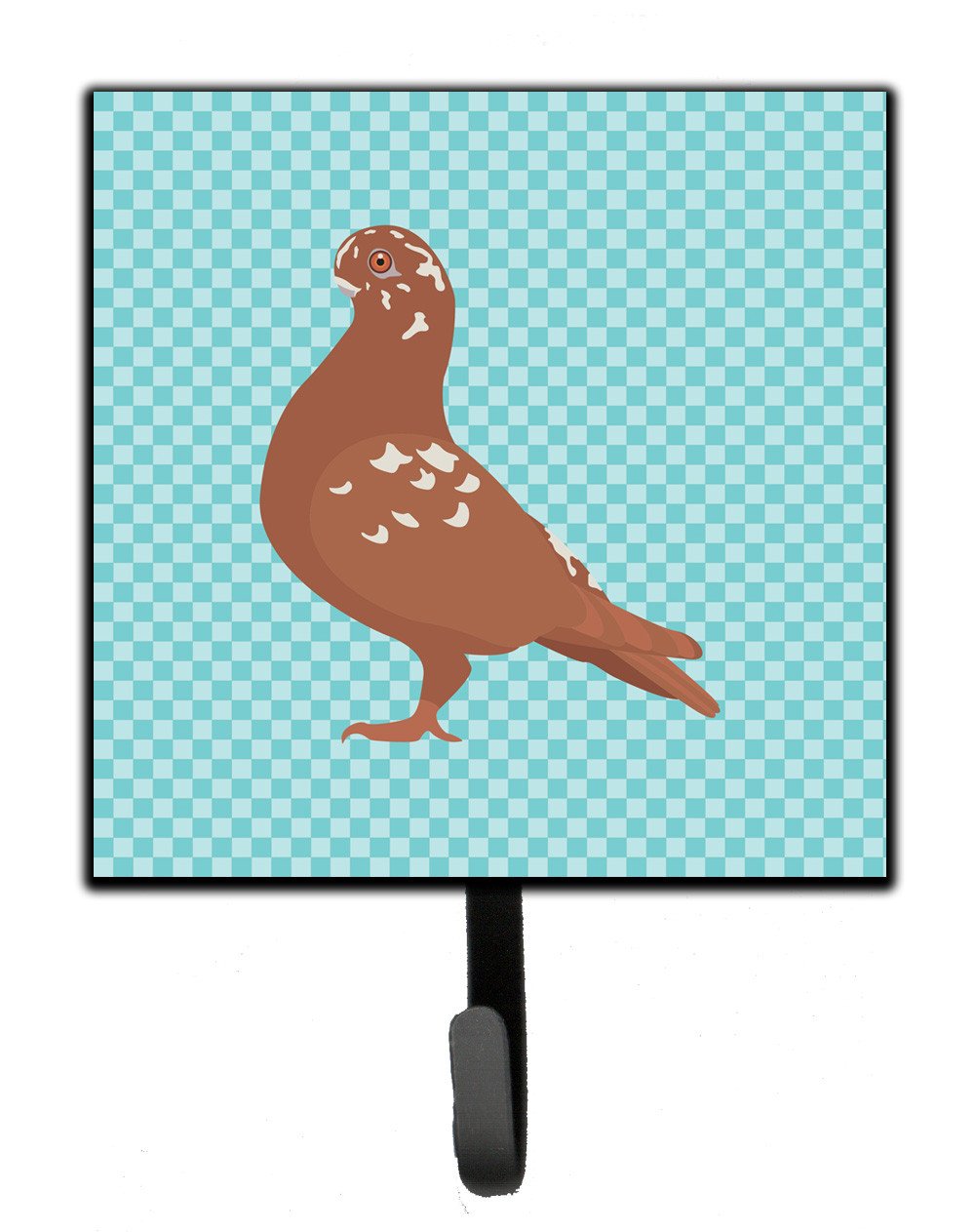 African Owl Pigeon Blue Check Leash or Key Holder Wall Hooks, Key Hooks Holder, Coat Rack Wall Mount, Coat Hooks, Hooks for Hanging Keys, Towels, Aprons, Leashes
