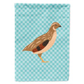 Golden Phoenix Quail Blue Check House Flag 28x40 Porch Sleeve Pole Decorative Outside Yard Banner Artwork Wall Hanging, Polyester