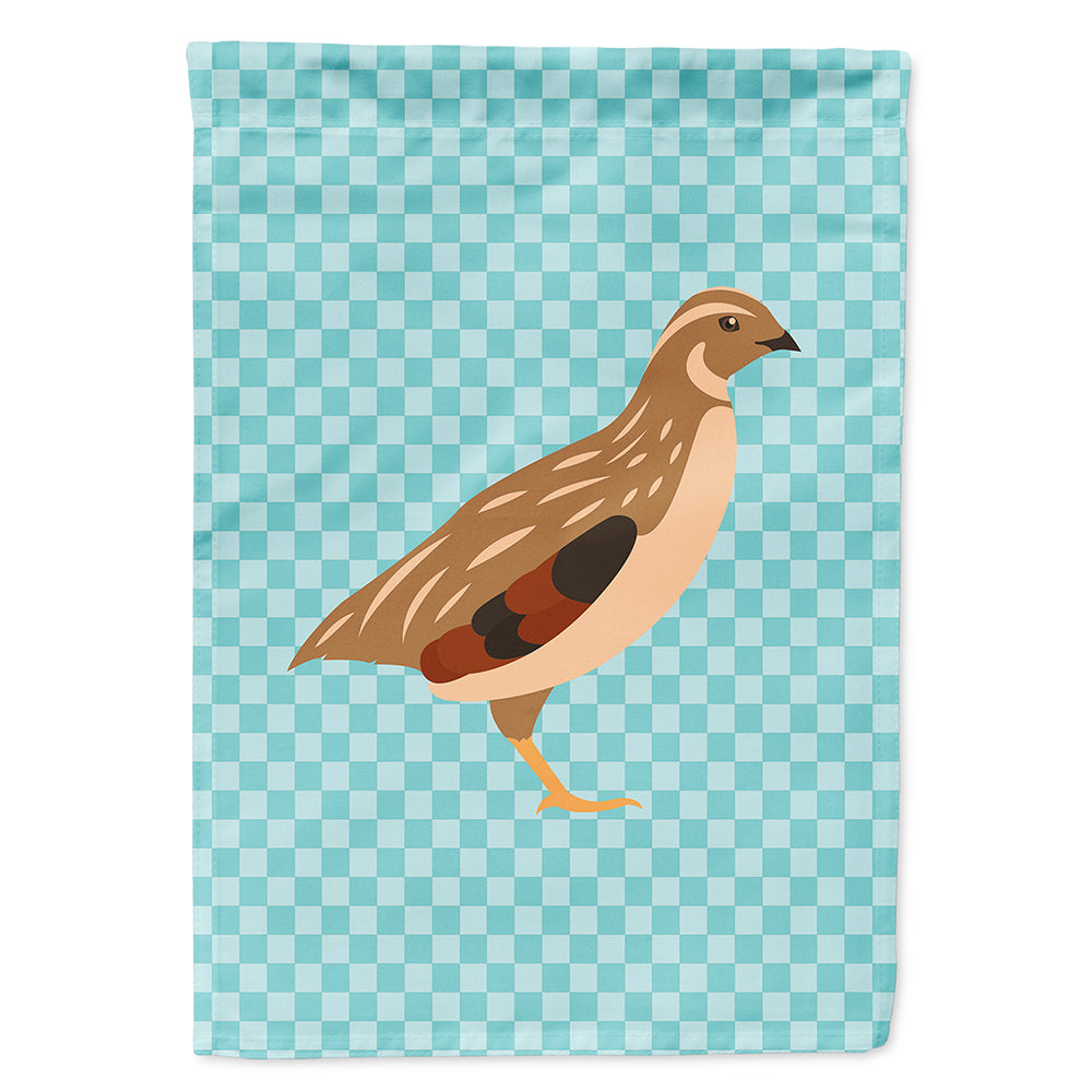 Golden Phoenix Quail Blue Check House Flag 28x40 Porch Sleeve Pole Decorative Outside Yard Banner Artwork Wall Hanging, Polyester